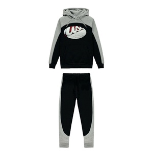 Ensemble 2 pièces pour homme : Sweat à capuche zippé personnalisé OEM avec patch brodé et pantalon de jogging vintage délavé en molleton bouclette - Product Image 1