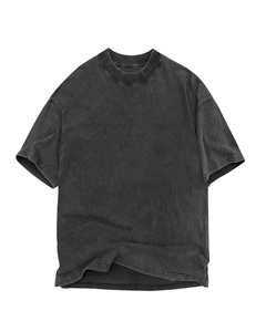 T-shirts pour hommes à effet délavé, best-sellers, impression de logo personnalisée, 100% coton, prix bas - Product Image 3