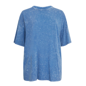 Camiseta Azul Tie-Dye Extra Grande para Hombre, Manga Corta, Cuello Redondo, Color Sólido, Estilo Casual, Tela Jersey, 100% Algodón - Product Image 3