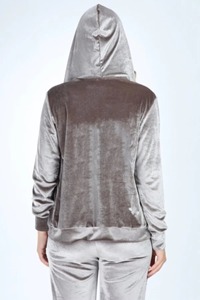 Collection Automne 2026 – Ensemble de survêtement de luxe en fausse fourrure sherpa et velours pour femme, coupe ajustée, personnalisable, avec fermeture éclair dorée - Product Image 4