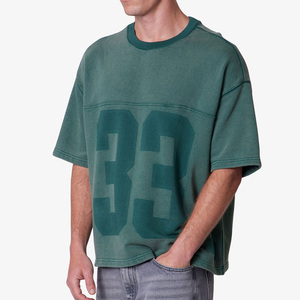 T-shirts pour hommes, coupe ample, col rond, respirants, séchage rapide, écologiques, 180g polyester/coton, grande taille, streetwear - Product Image 5