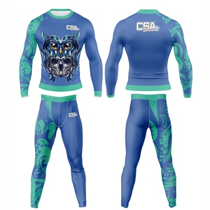 Conjunto de Rashguard de Manga Larga para MMA, Tejido Transpirable de Excelente Calidad, Diseño Elegante, Impresión por Sublimación, Traje de Compresión para Hombre - Product Image 1