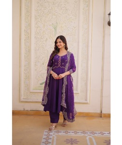 Latest Stunning Outfit for Party and Festive Function in <b>Beads</b> <b>Thread</b> Embroidery Work Salwar Kameez for Women Comfortable Fit - Product Image 1