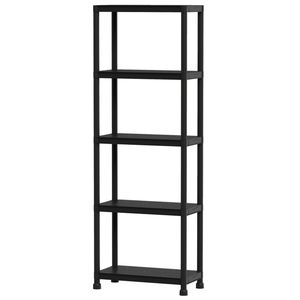 Scaffale di Stoccaggio per Garage a 5 Ripiani in Materiale PP Nero, Capacità 100 Libbre per Ripiano, Montaggio Senza Attrezzi - Product Image 2