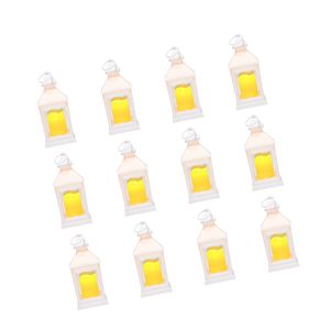 12 Pezzi # Controllo a pulsanti #   Lanterne a Candela LED Senza Fiamma in Plastica e Vetro per Interni/Esterni da Appendere a Parete - Product Image 1