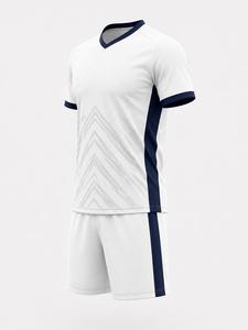 Ensemble de football unisexe personnalisé, col en V, manches courtes, tissu respirant anti-transpiration en polyester, coupe athlétique, toutes saisons, avec poches - Product Image 2