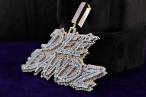 Pendentif personnalisé en moissanite baguette, en argent 925, passe le testeur de diamant, entièrement serti, style hip-hop, bicolore, pour homme - Product Image 4