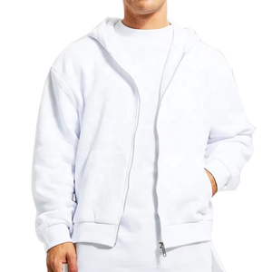 Fabricant de sweats à capuche zippés personnalisés avec logo OEM, sweats à capuche zippés pour hommes 100% coton de haute qualité, sweats à capuche zippés unis et vierges pour hommes - Product Image 3