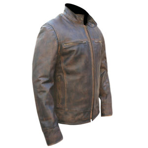 Blouson de moto en cuir matelassé vintage pour homme grande taille, design personnalisé, haute qualité, durable - Product Image 3