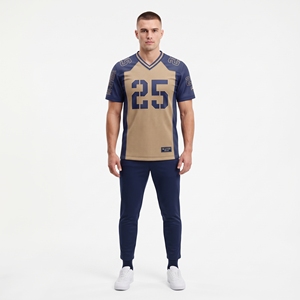 Men's Navy <b>Gold</b> American Football Jersey Short Sleeve Sports Uniform Activewear Sports <b>Clothes</b> Custom Wholesale Supplier - Product Image 1
