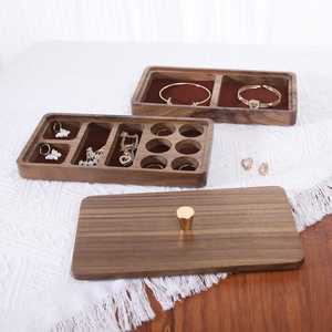 High-Grade Solid Wood Modern Rectangle Jewelry Storage <b>Box</b> Eco-Friendly Polished Technique Tabletop Necklace <b>Earrings</b> Organizer - Product Image 5