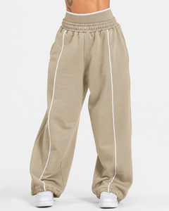 Wholesale <b>Women</b> Contrastline Zip <b>Jacket</b> Tracksuit Set Casual Two Piece Outfit Relaxed Fit Wide Leg Pants Matching Clothing - Product Image 5