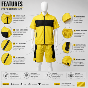 plus size windbreaker <b>set</b> Eco-Friendly Breathable short sleeves short length Polyester/Nylon windbreaker <b>set</b> - Product Image 6