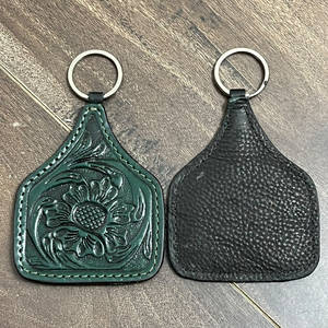 Porte-clés en cuir véritable fait main, motif floral, design personnalisé, mini sac, support de clés de voiture, prix de gros, cadeaux, vente chaude - Product Image 6