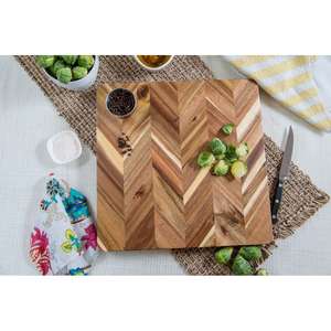 Handmade Geometric Wood Chopping <b>Block</b> Rectangle <b>Shape</b> Easy to Clean - Product Image 1