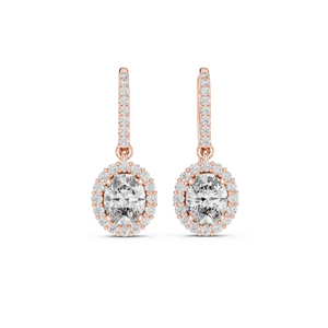 Pendientes de Diamantes Cultivados en Laboratorio, Redondos y Ovalados, en Oro Rosa de 14K para Mujer |   Diamante Cultivado Nuevo - Product Image 1