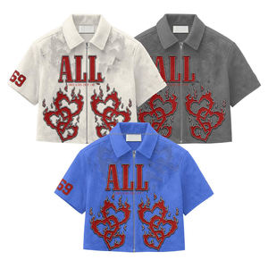 T-shirt court ample en coton épais 220 g/m² avec impression en relief, épaules tombantes, sérigraphie graphique pour homme - Product Image 1