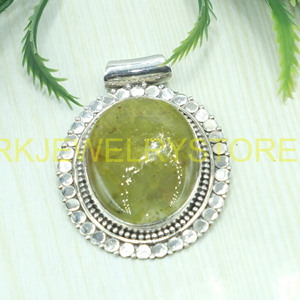 Natural Green <b>Opal</b> <b>Pendant</b> 925 Sterling Silver Handmade Oval Cabochon Vintage Boho Statement Jewelry Gift for Women Unisex Her - Product Image 6