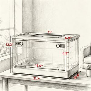 Gabbia per Animali Domestici in Acciaio Inox e Vetro per Criceti di Piccola e Grande Taglia Design di Lusso per Uso Interno - Product Image 6