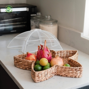 Woven water hyacinth food cover in a star shape Kitchenware and table decoration Wholesale eco-friendly Made in Vietnam - Product Image 4