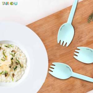 Ligero 14,5 cm Plástico desechable Spork Certificación HACCP/ISO 22000/NSF Cubiertos perfectos de alta calidad para comedor Catering - Product Image 5