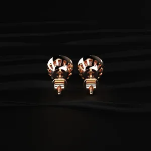 Boucles d'oreilles en diamant taille brillant rond, plaqué or rose 14 carats, diamants de laboratoire, à vendre pour l'exportation - Product Image 4