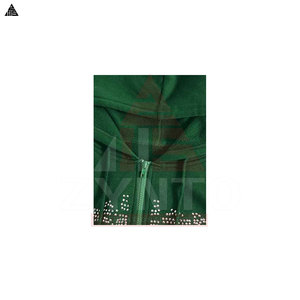 เสื้อฮู้ดโอเวอร์ไซส์ประดับคริสตัลหรูหรา พร้อมซิป  โลโก้สั่งทำพิเศษ ผ้าคอตตอนผสมคุณภาพพรีเมียม  เสื้อแจ็คเก็ตฮู้ดประดับคริสตัลทั้งตัวสำหรับผู้หญิง - Product Image 4