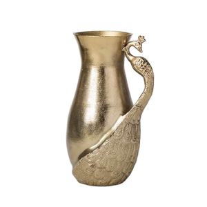 Jarrón transparente dorado, diseño de pavo real, Decoración de mesa, florero y maceta, la última mesa de boda, florero decorativo para gran oferta - Product Image 1