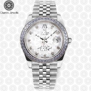 Reloj de Lujo Charm_Jewells de Acero Inoxidable con Caja Redonda de 36 mm, Cuarzo Analógico, Bisel con Diamantes, Moda Femenina - Product Image 6