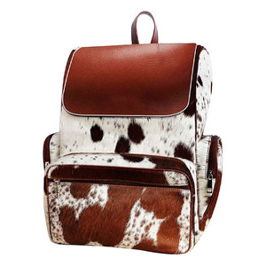 Genuine Cowhide Leather Hair On Backpack Laptop Travel Rucksack Vintage School Bag Handmade Durable OEM LHBP-0060 - Product Image 1