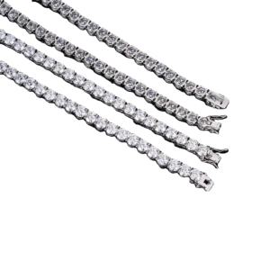 Square Baguette VVS Moissanite 925 Sterling Silver Hip Hop Tennis Chain Pass Diamond <b>Tester</b> Wholesale Price Necklace - Product Image 1