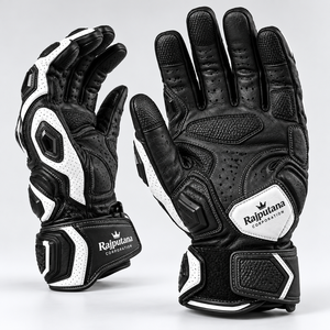 Guantes de Motocicleta de Cuero con Impresión Personalizada OEM/ODM, Guantes de Motocross de Cuero PU, Guantes de Conducción Ajustables de Dedo Completo - Product Image 5
