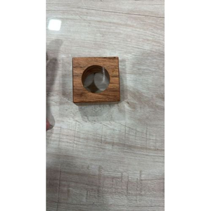Ronds de serviette en bois avec découpe ondulée des deux côtés, creux, pour décoration de table de mariage et de banquet - Product Image 6