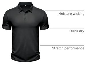 Polo de golf pour homme, tissu respirant, séchage rapide, manches courtes, vêtements de sport décontractés pour homme - Product Image 5