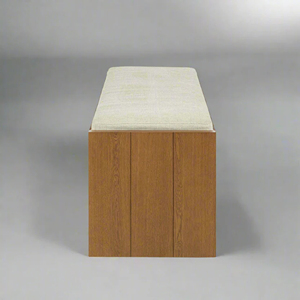 Banco de Madera de Teca para Interiores con Cojín, Duradero, de Alta Densidad y con Estante de Almacenamiento, Diseño Moderno - Fabiola - Product Image 4