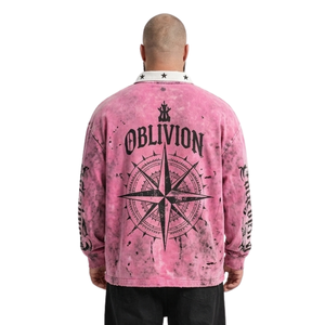 Soft Pink Polo Sweatshirt French Terry High Quality <b>Sun</b> Graphic Turn Down Long Sleeve Breathable Cotton Sweatshirts - Product Image 2