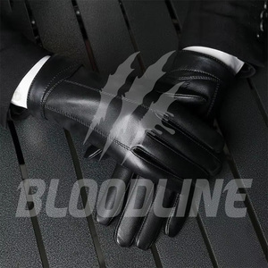 Guantes de ciclismo de cuero negro deportivos, transpirables y sin forro, para las cuatro estaciones, estilo deportivo, guantes de moto. - Product Image 5