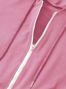 เสื้อสเวตเตอร์มีฮู้ดสำหรับผู้หญิง แขนยาว สีพื้น ผ้าฝ้ายถัก ใส่ได้ในฤดูใบไม้ร่วง - Product Image 4
