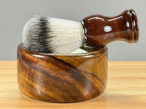 Ensemble de rasage pour homme, bol à savon en bois, brosse à barbe, rasoir de sécurité, coffret cadeau 3 pièces, USA, dernier design et logo personnalisé - Product Image 5