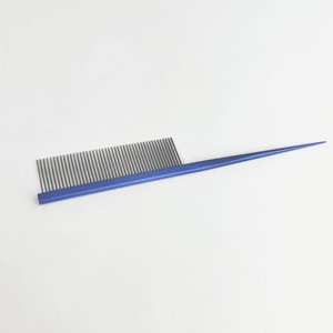 Peigne à queue de rat en acier inoxydable durable bleu pour le toilettage des animaux de compagnie, peigne à dents fines pour le sectionnement des cheveux, Eversharp 180 mm - Product Image 5
