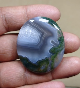 Esfera de Cristal de Ágata Musgosa Natural, Piedra Pulida Ovalada con Druzy, Gema para Decoración del Hogar o Regalo - Product Image 3