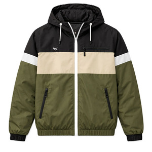 OEM Design Custom logo Blank Patchwork <b>Waterproof</b> Windproof Windbreaker Lightweight Nylon Full Zip up Color Block Men's <b>Jackets</b> - Product Image 3