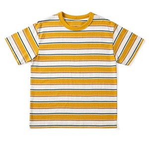 T-shirt en coton rayé pour homme avec logo personnalisé, respirant, manches courtes, col rond, style décontracté, t-shirt rayé pour l'été - Product Image 1