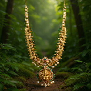 Lekshmi Intricate Long Haram Necklace Set-Fashion Jewelry - Product Image 3