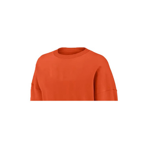 Custom Women's Eco-Friendly Windproof Breathable 220g Knitted 100% Cotton Fleece Oversized Crew <b>Neck</b> Spring Winter Sweatshirt - Product Image 2