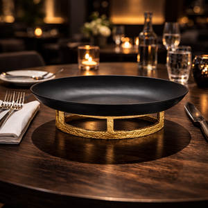 Bol de service ovale moderne en fer blanc de qualité supérieure pour fruits et collations, idéal pour les centres de table de mariage, Diwali et Ramadan - Product Image 1