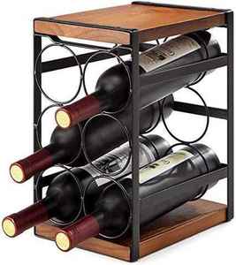Free Standing Iron Beverage Rack Artistic Detailing <b>Vintage</b> Design Sustainable Material-Perfect for Displaying <b>Bottles</b> Holder - Product Image 4