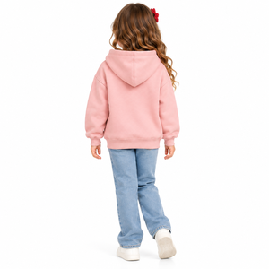 Sweat-shirt à capuche en polaire rose pour filles, motif dessin animé de Noël, décontracté, avec nœud, pour enfants, hiver, fêtes, OEM ODM, vente en gros - Product Image 6