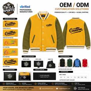 เสื้อแจ็คเก็ตวาร์ซิตี้ปักลายตามสั่งสำหรับผู้ชาย สีเหลืองเขียวมะกอก ผ้าขนสัตว์/โพลีเอสเตอร์ สวมใส่สบายในฤดูหนาว ปกคอพับได้ ทรงปกติ กันลม - Product Image 5