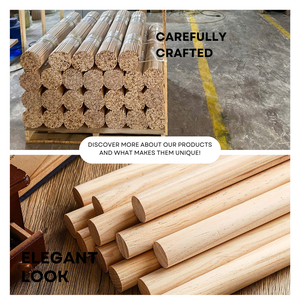 Solid Wood Round Dowel Rod Stick for DIY Craft Furniture Woodworking Smooth Wooden Stick Multi Size Custom Length Diameter OEM - Product Image 2